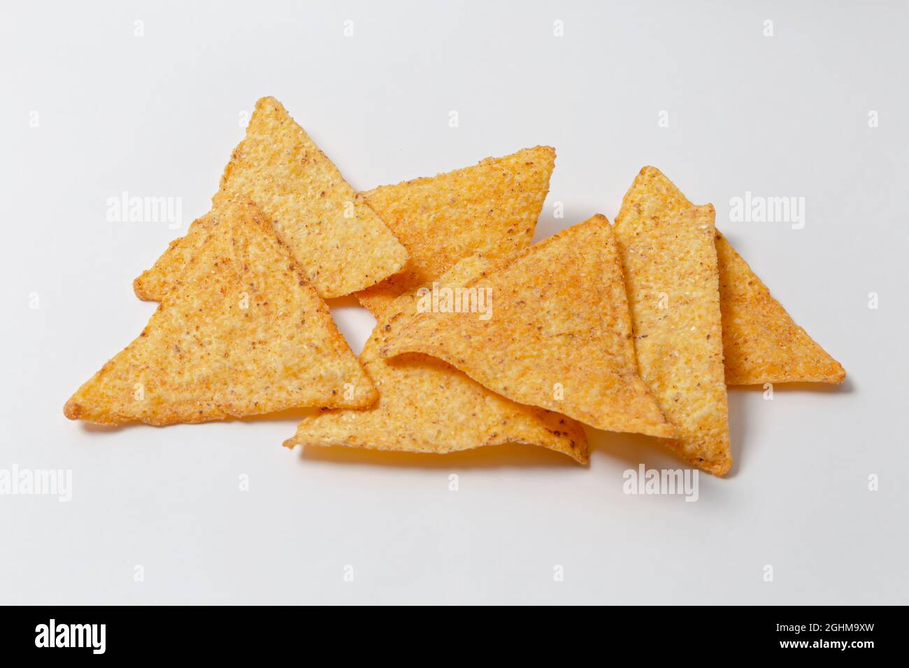 Crispy potato chips close up Stock Photo