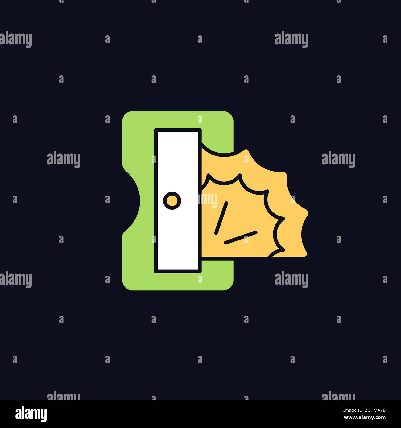 Pencil sharpener RGB color icon for dark theme Stock Vector