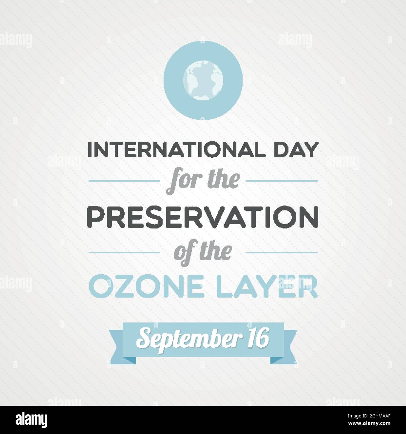 International Day for the Preservation of the Ozone Layer. September 16. Vector illustration, flat design Stock Vector