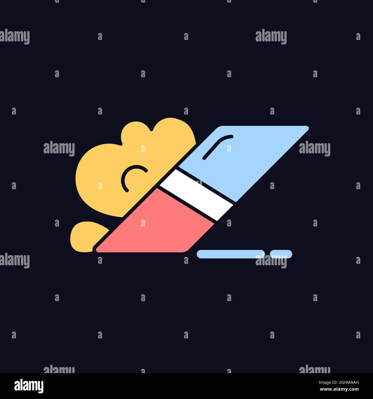 Eraser RGB color icon for dark theme Stock Vector Image & Art - Alamy