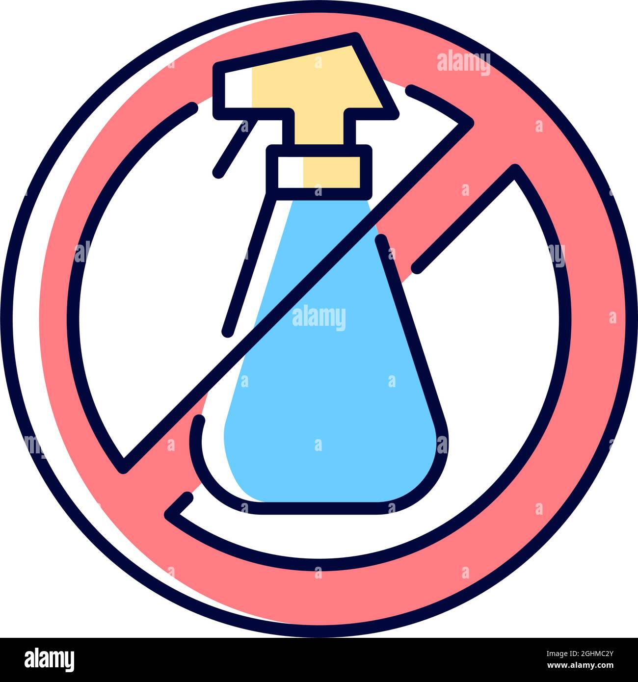 Do not use cleaning agents RGB color manual label icon Stock Vector ...