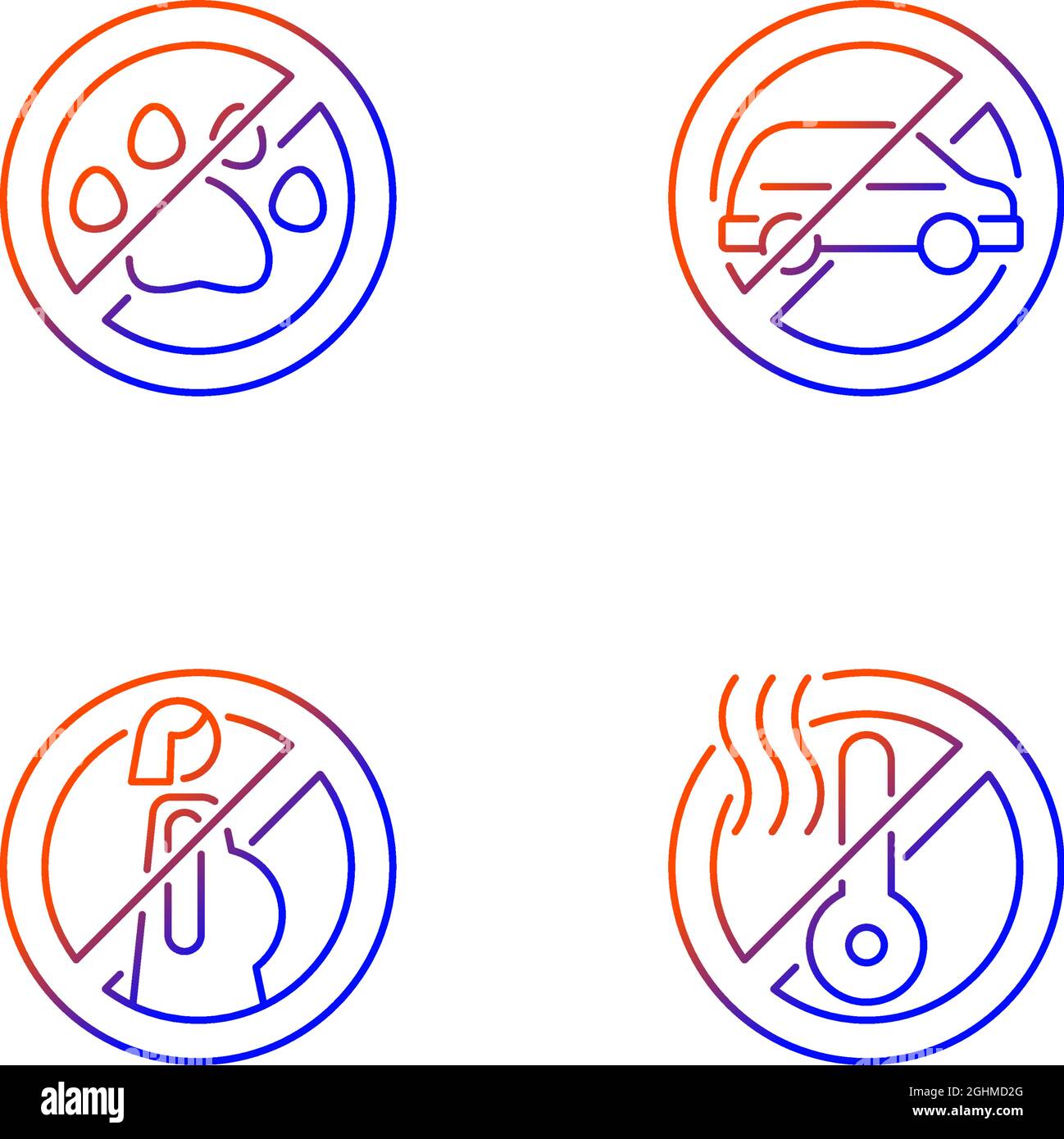 VR glasses gradient linear vector manual label icons set Stock Vector