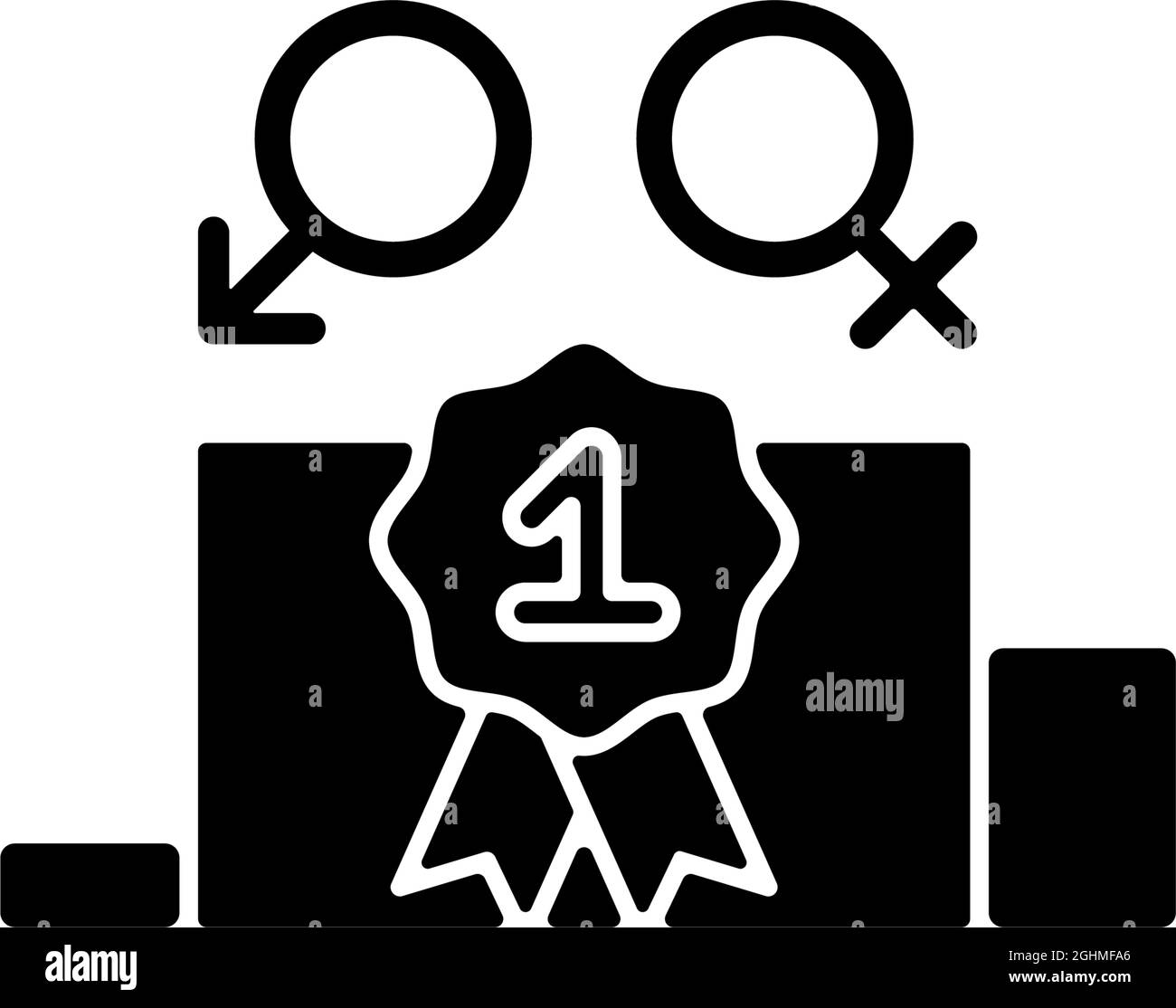 Gender equality black glyph icon Stock Vector