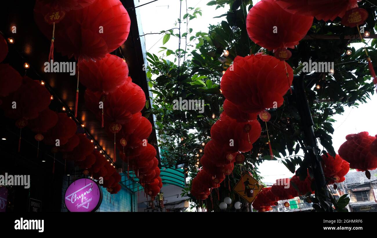 Chinatown Bangkok Chinese New Years 2021 Year of the Ox during Covid Pandemic. Yin Metal Ox aka Lunar New Year aka Spring Festival Stock Photo