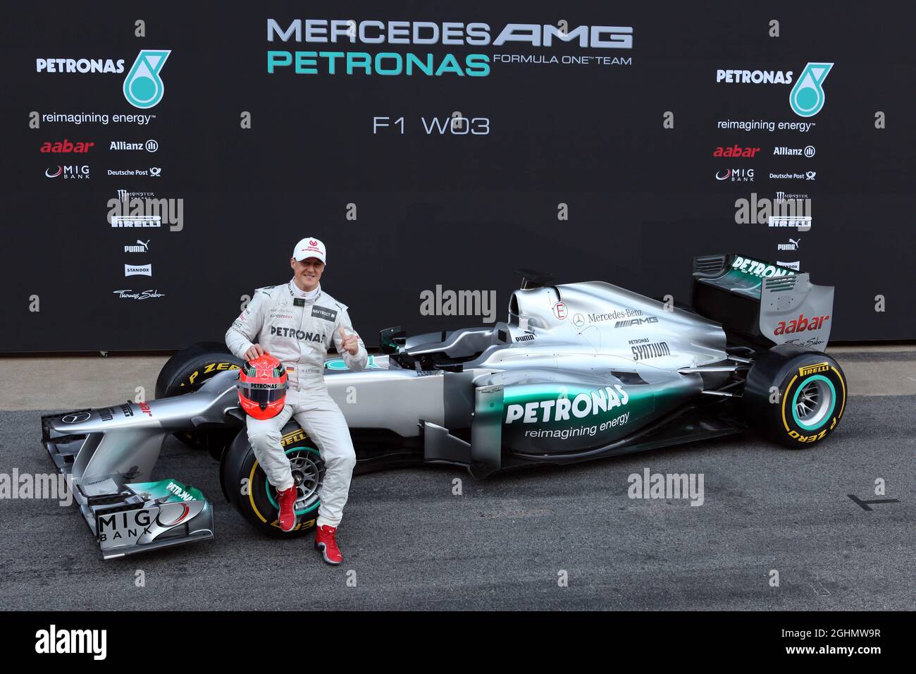 21.02.2012 Barcelona, Spain, Michael Schumacher (GER), Mercedes GP -  Mercedes F1 W03 Launch Stock Photo - Alamy