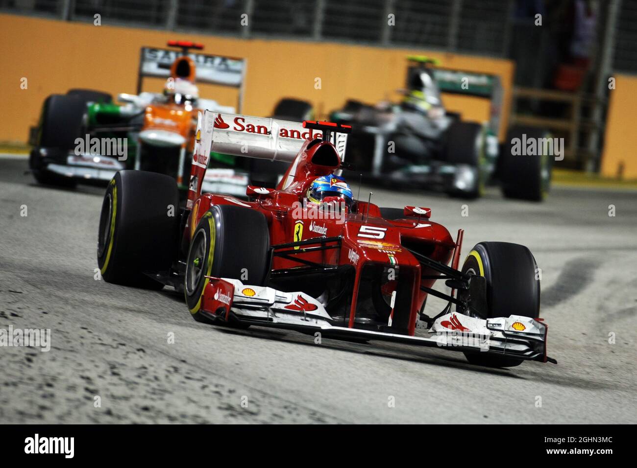Fernando Alonso (ESP) Ferrari F2012. 23.09.2012. Formula 1 World Championship, Rd 14, Singapore Grand Prix, Singapore, Singapore, Race Day  Stock Photo
