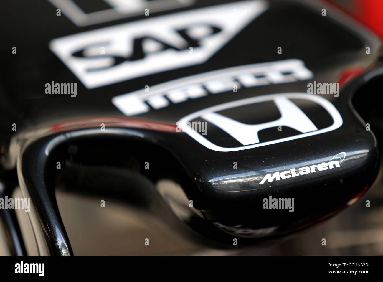McLaren MP4-31 nosecone.  30.04.2016. Formula 1 World Championship, Rd 4, Russian Grand Prix, Sochi Autodrom, Sochi, Russia, Qualifying Day.  Photo credit should read: XPB/Press Association Images. Stock Photo