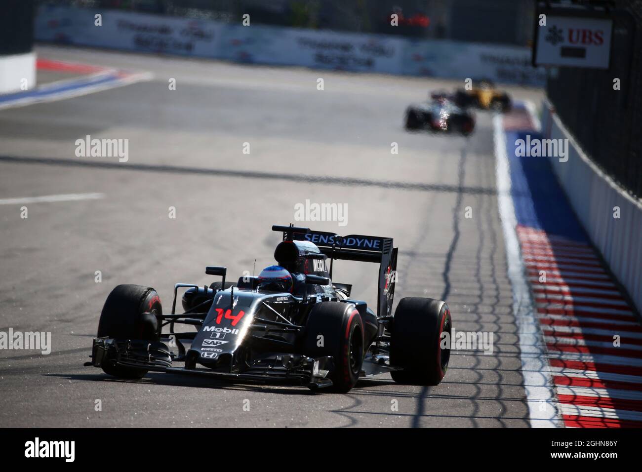 Jenson Button (GBR) McLaren MP4-31.  01.05.2016. Formula 1 World Championship, Rd 4, Russian Grand Prix, Sochi Autodrom, Sochi, Russia, Race Day.  Photo credit should read: XPB/Press Association Images. Stock Photo