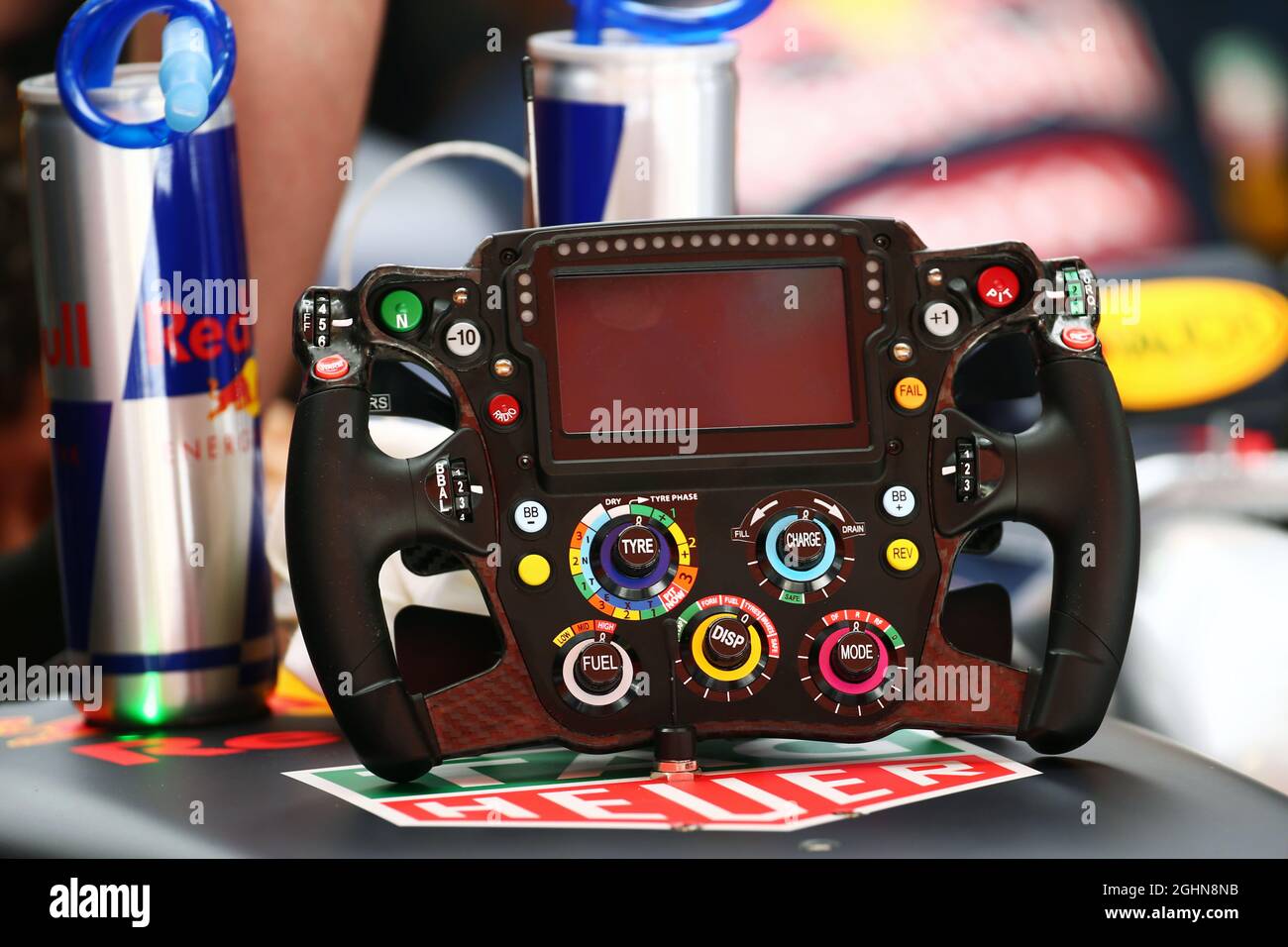 Red Bull Racing RB12 steering wheel. 13.05.2016. Formula 1 World  Championship, Rd 5, Spanish Grand Prix, Barcelona, Spain, Practice Day.  Photo credit should read: XPB/Press Association Images Stock Photo - Alamy
