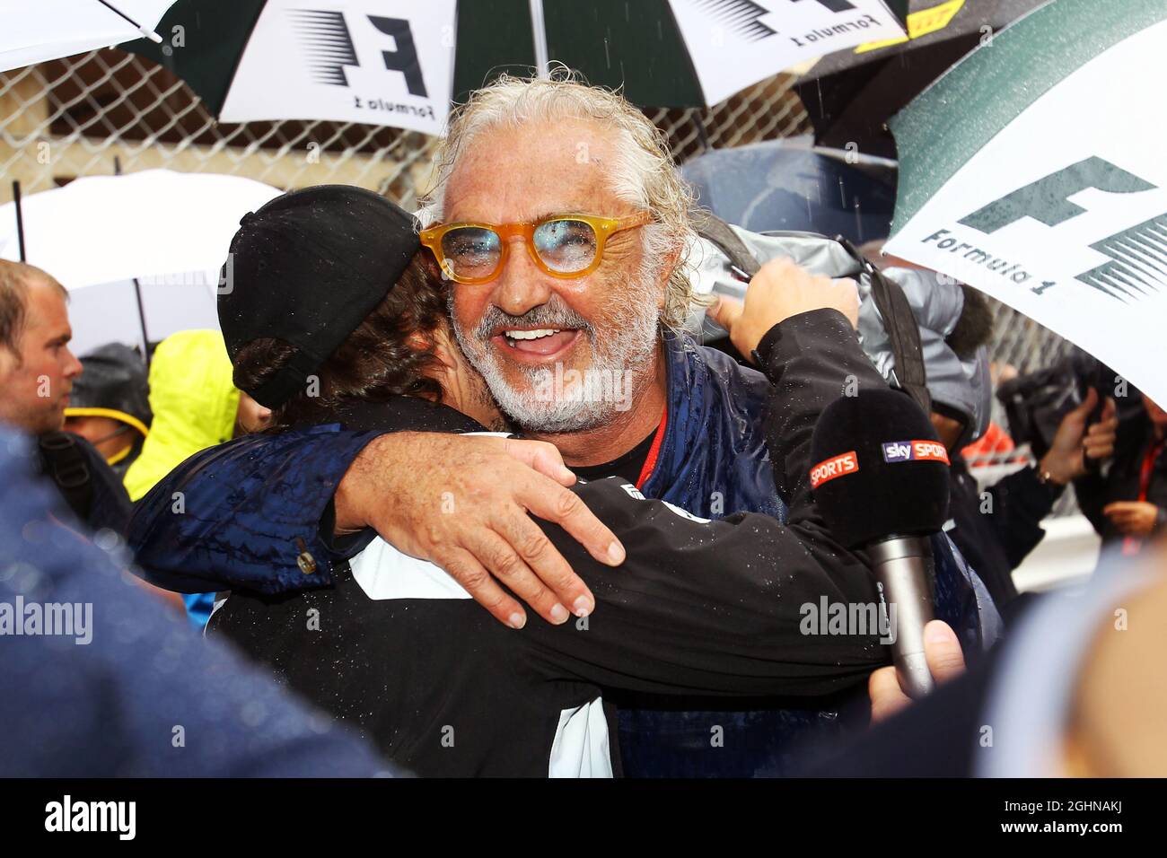 Flavio Briatore (ITA) with Fernando Alonso (ESP) McLaren on the grid.  29.05.2015. Formula 1 World