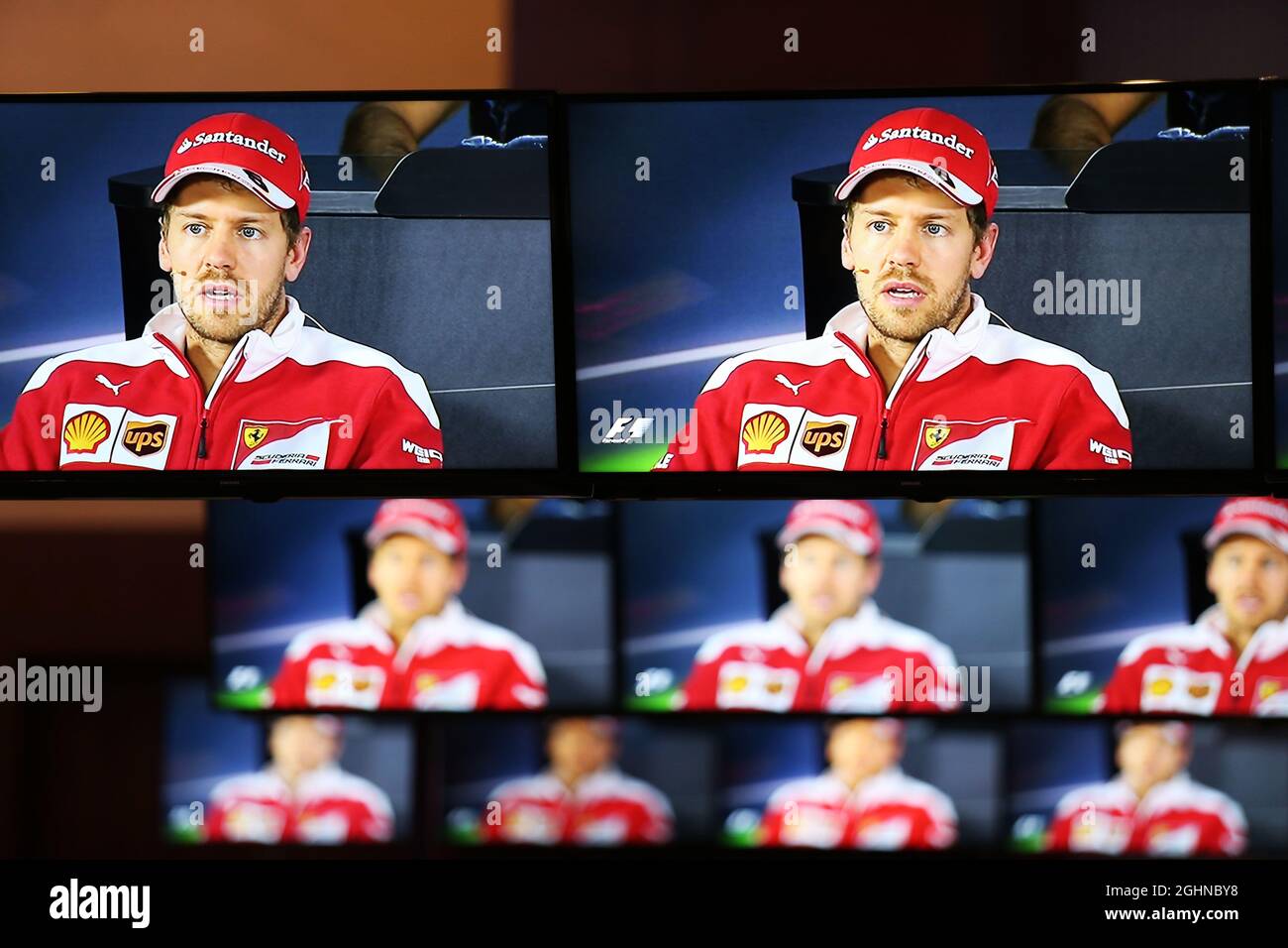 Vettel Conference Sebastian Vettel (GER) Ferrari in the FIA Press Conference on numerous ...