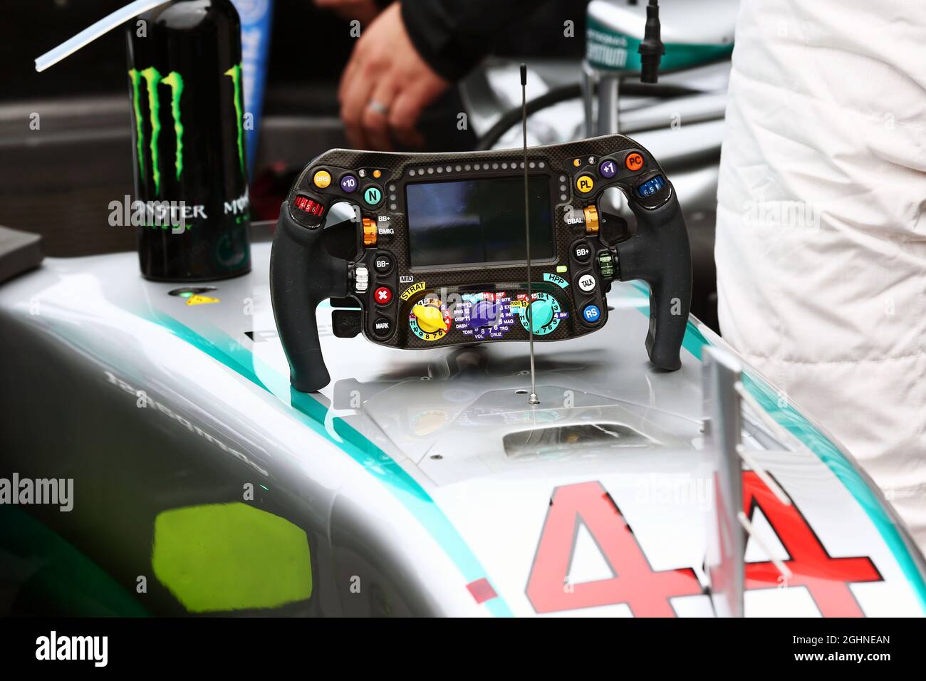Lewis Hamilton (GBR) Mercedes AMG F1 W07 Hybrid - steering wheel.  03.07.2016. Formula 1 World Championship, Rd 9, Austrian Grand Prix,  Spielberg, Austria, Race Day. Photo credit should read: XPB/Press  Association Images