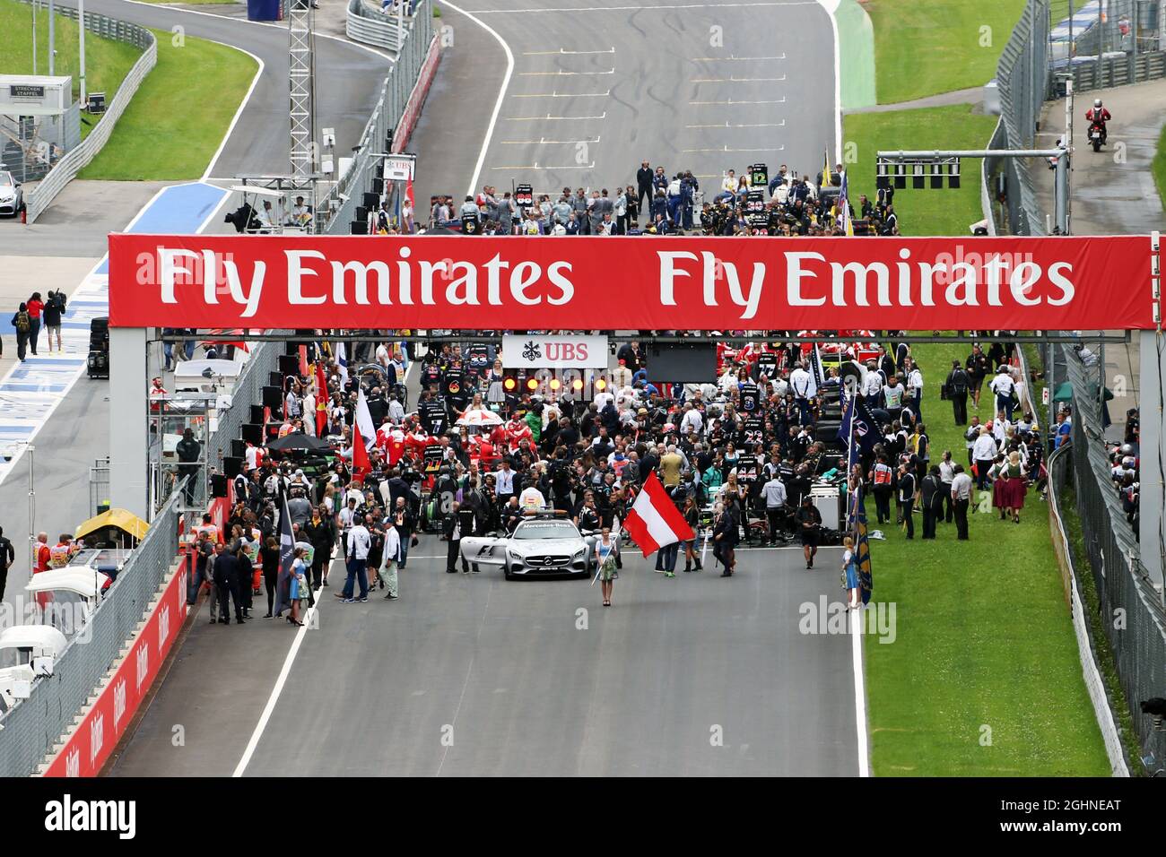 The grid before the start of the race.  03.07.2016. Formula 1 World Championship, Rd 9, Austrian Grand Prix, Spielberg, Austria, Race Day.  Photo credit should read: XPB/Press Association Images. Stock Photo
