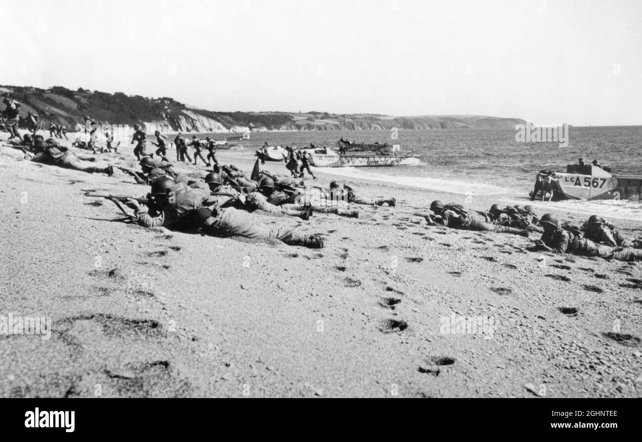 Americans training for D Day South Devon Stock Photo