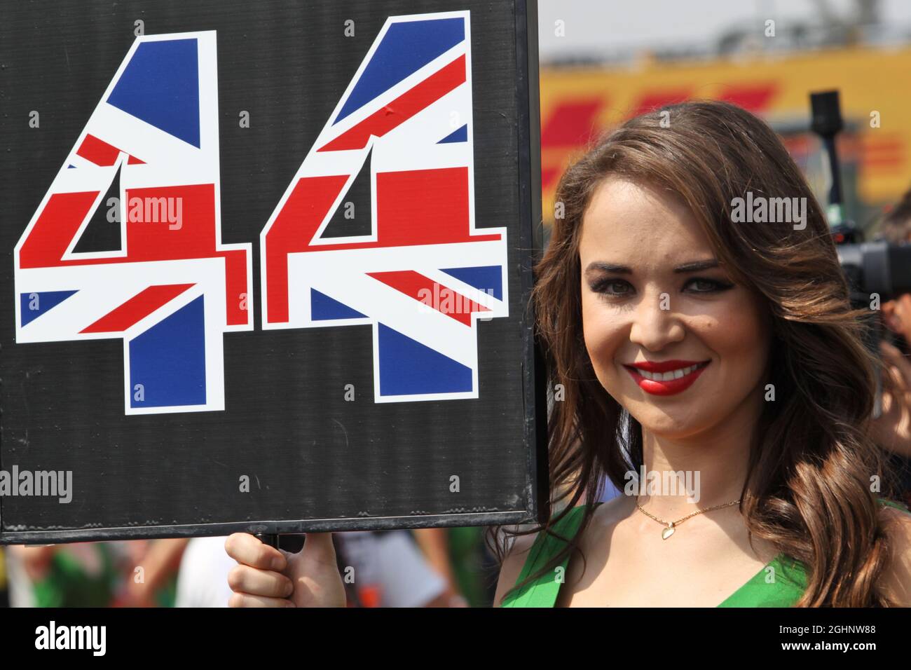 Grid girl for Lewis Hamilton (GBR) Mercedes AMG F1.  30.10.2016. Formula 1 World Championship, Rd 19, Mexican Grand Prix, Mexico City, Mexico, Race Day.  Photo credit should read: XPB/Press Association Images. Stock Photo