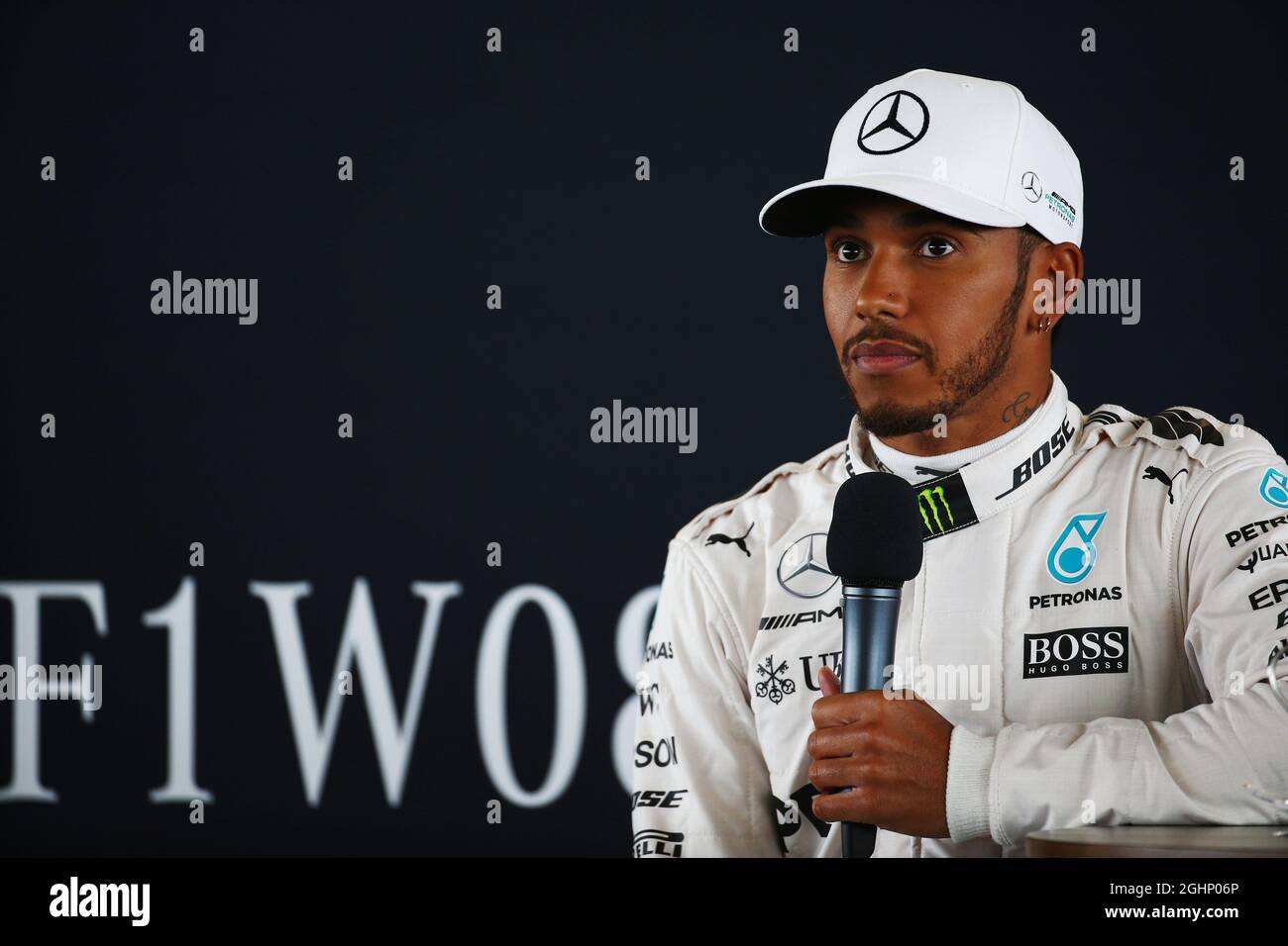 The mercedes amg f1 w08 of lewis hamilton hi-res stock photography and ...
