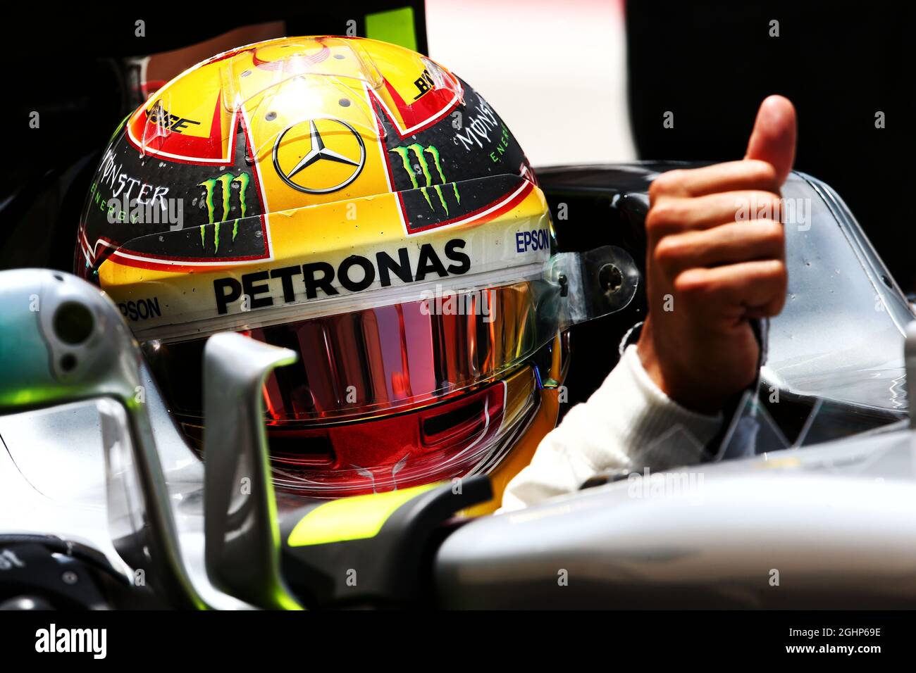 The mercedes amg f1 w08 of lewis hamilton hi-res stock photography and ...