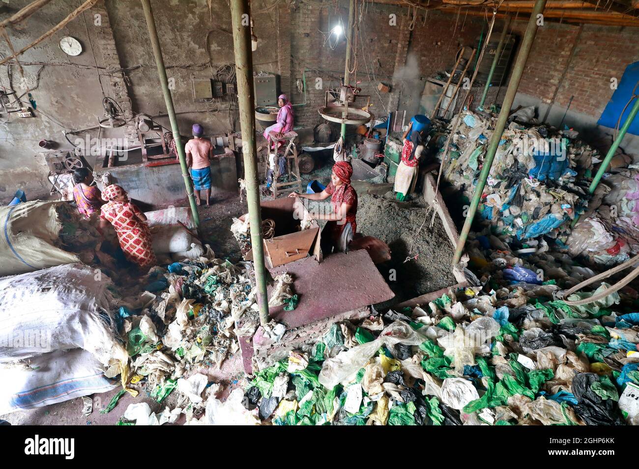 Dhaka, Bangladesh September 07, 2021 Bangladeshi Workers work at a