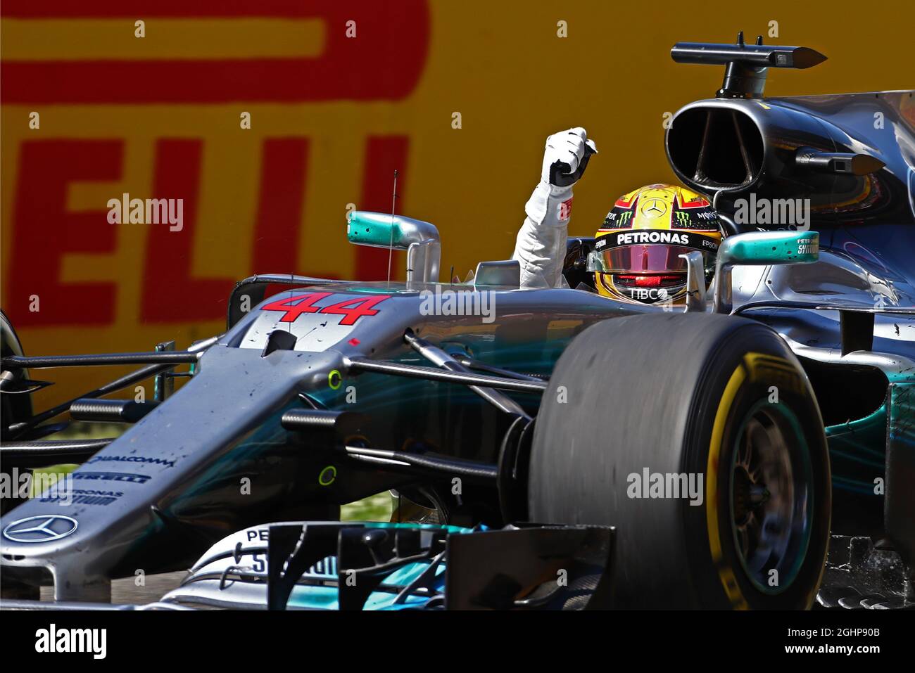 Mercedes amg f1 w08 celebrates at end of race hi-res stock photography ...