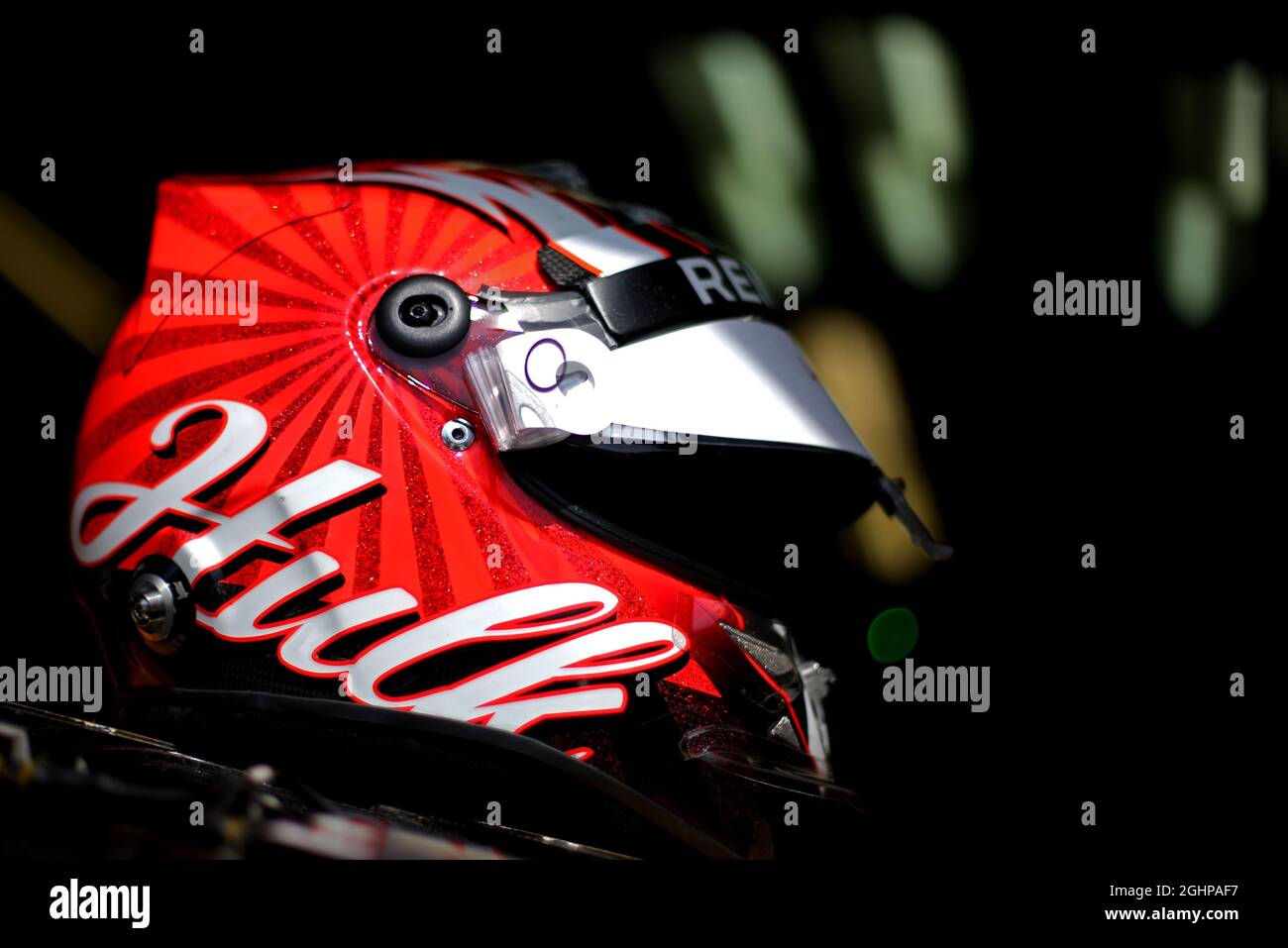 The helmet of Nico Hulkenberg (GER) Renault Sport F1 Team. 08.06