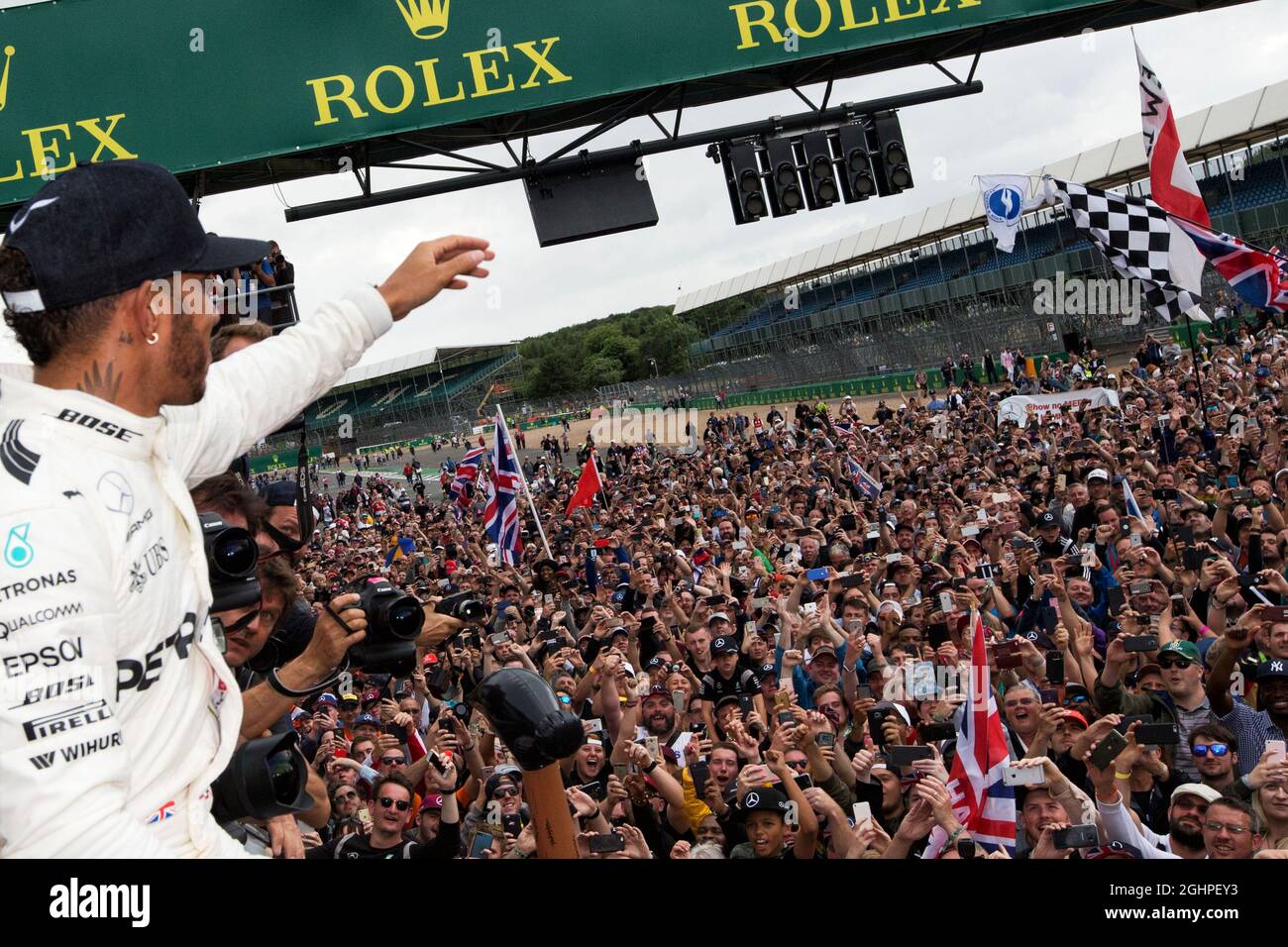 The Trophies of race winner Lewis Hamilton (GBR) Mercedes AMG F1 at Formula  One World Championship, Rd10, British Grand Prix, Race, Silverstone,  England, Sunday 16 July 2017., Formula One World Championship