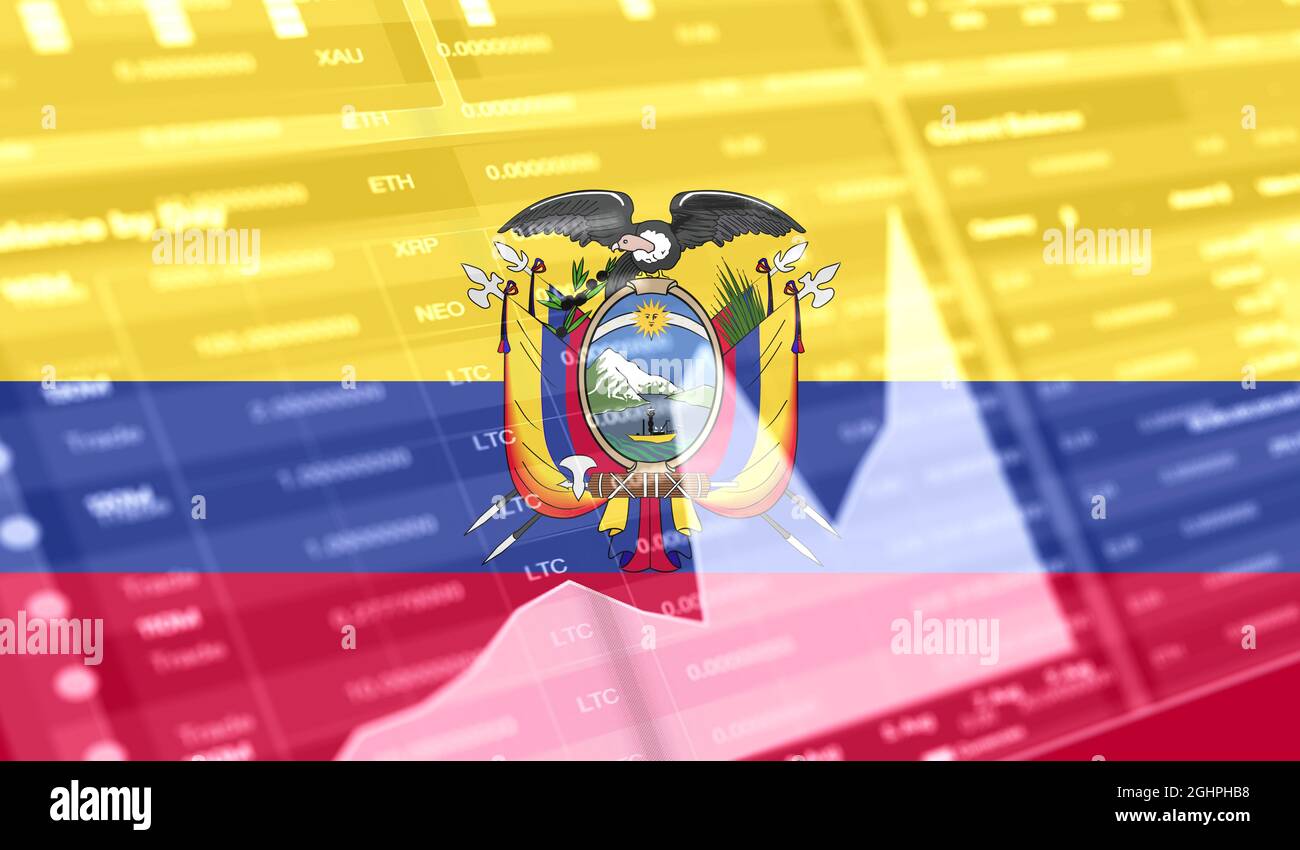 flag of Ecuador and Stock market graph bar. Cryptocurrency. Bitcoin Stock  Growth. Conceptual image for investors in cryptocurrency and Blockchain  Tech Stock Photo - Alamy