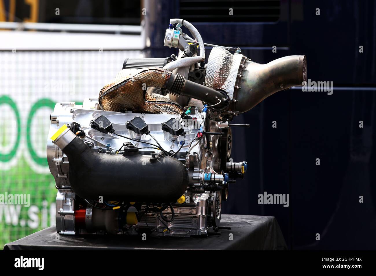 The 2018 F2 engine.  31.08.2017. Formula 1 World Championship, Rd 13, Italian Grand Prix, Monza, Italy, Preparation Day.  Photo credit should read: XPB/Press Association Images. Stock Photo