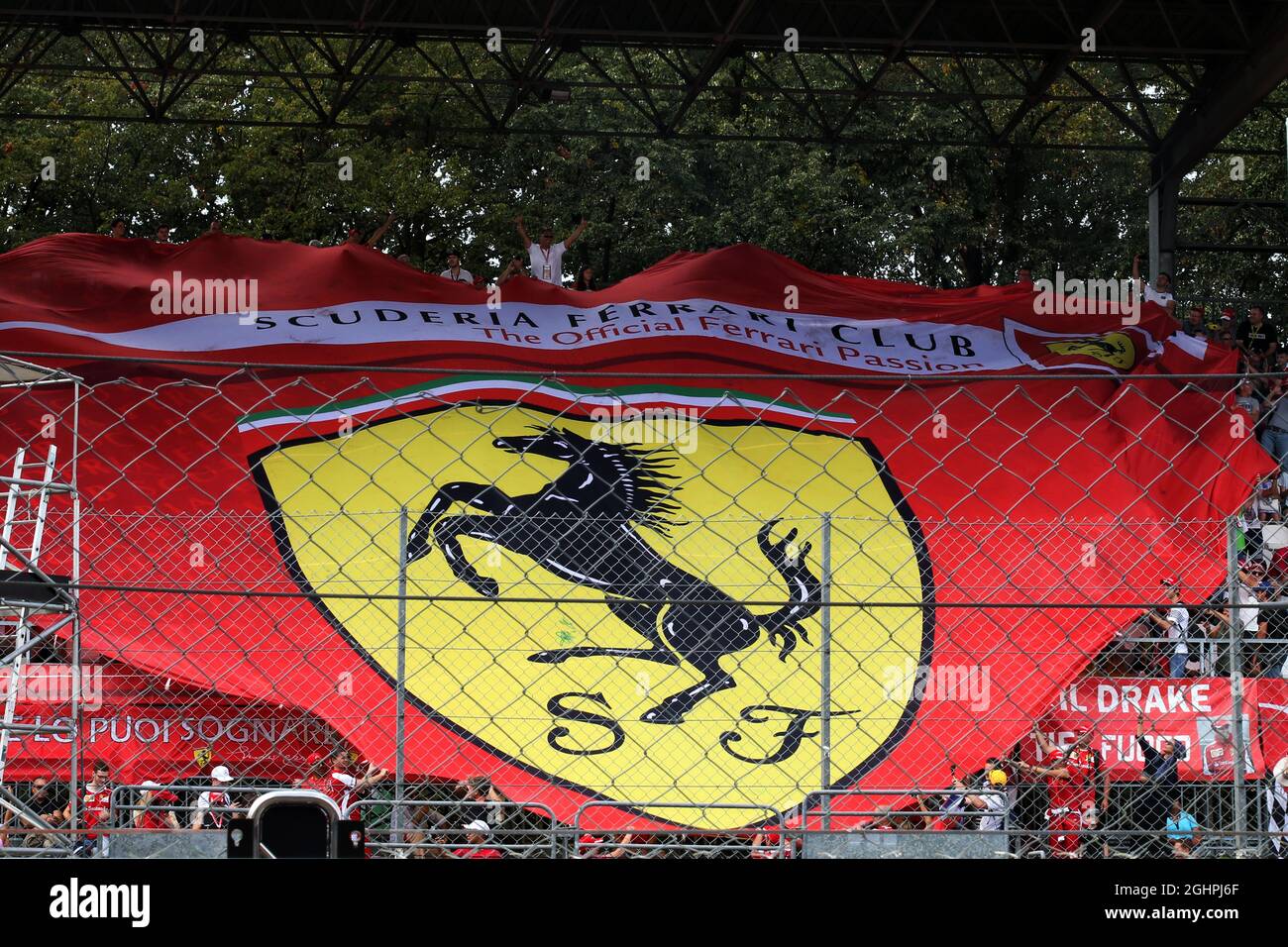 Ferrari fan club banner in the granstand. 01.09.2017. Formula 1 World  Championship, Rd 13, Italian Grand Prix, Monza, Italy, Practice Day. Photo  credit should read: XPB/Press Association Images Stock Photo - Alamy
