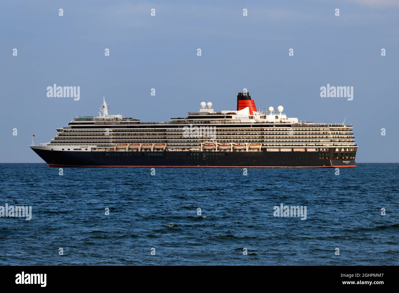 Cunard Queen Victoria Cruise ship moored in Torbay due to Covid 19 pandemic Stock Photo