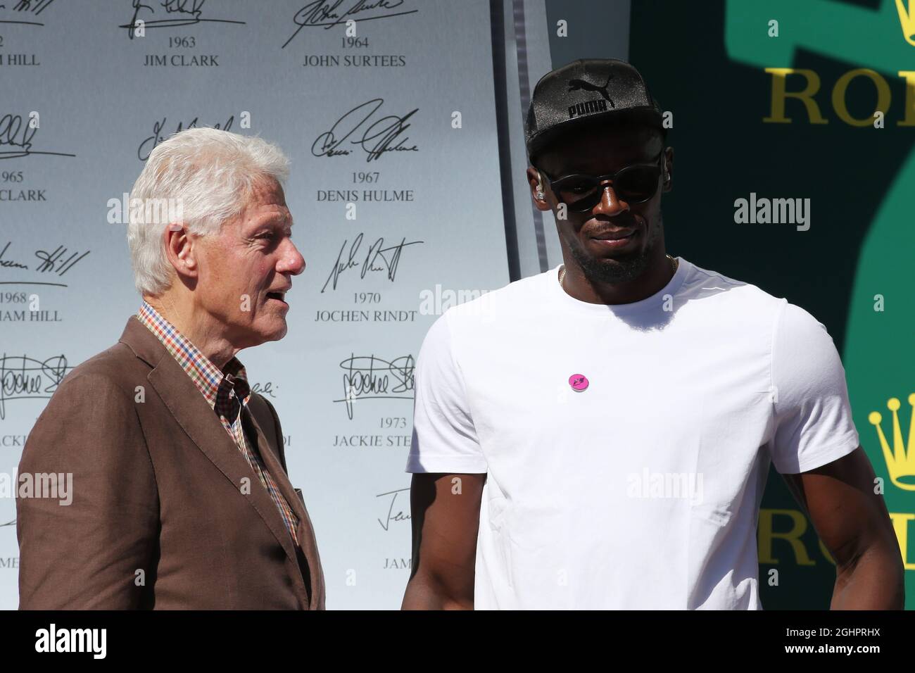 Former us president on podium usain bolt jam athlete hires stock