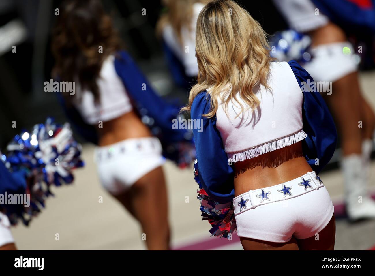 Dallas Cowboys Cheerleaders on the grid.  22.10.2017. Formula 1 World Championship, Rd 17, United States Grand Prix, Austin, Texas, USA, Race Day.  Photo credit should read: XPB/Press Association Images. Stock Photo