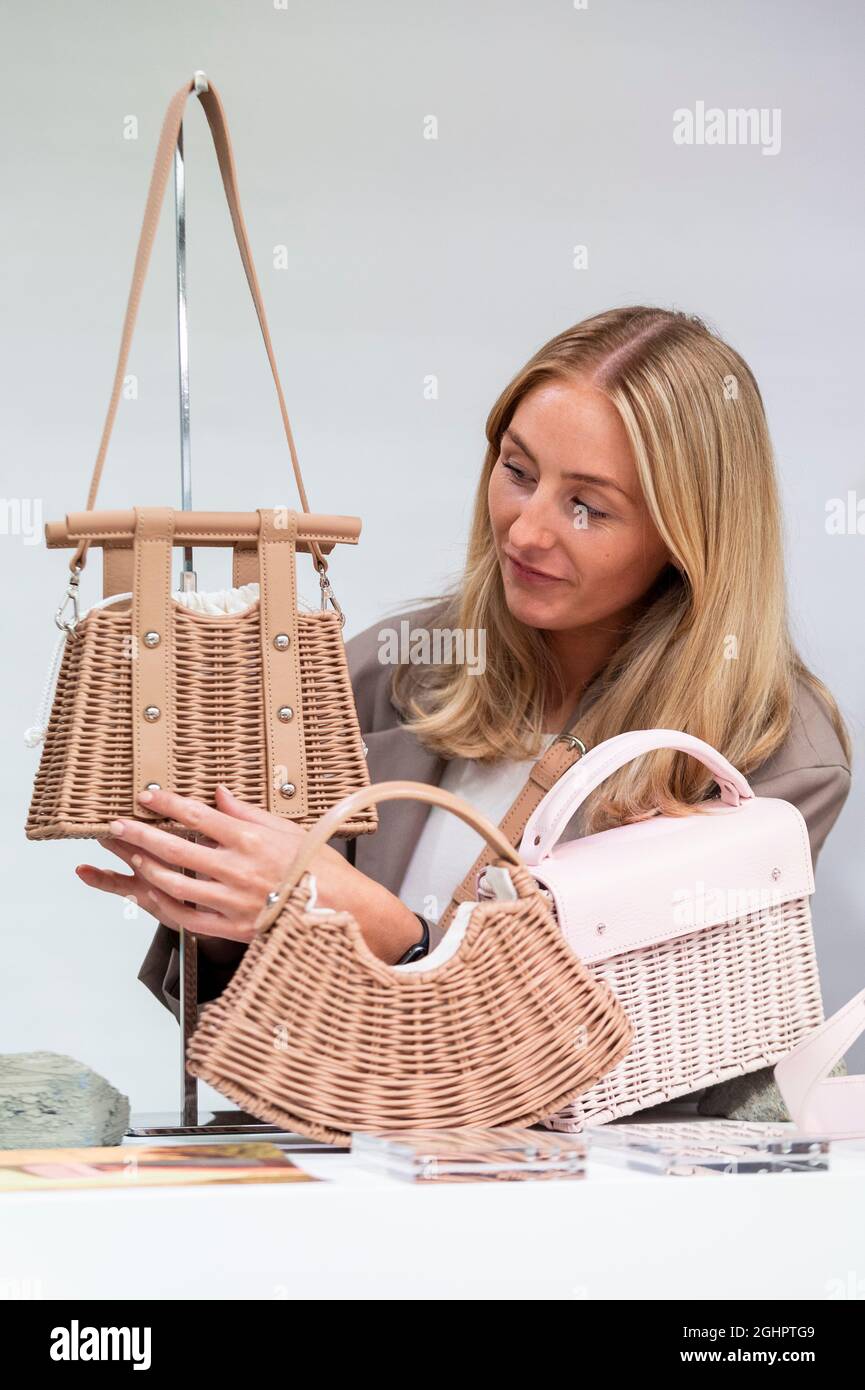London UK. 7 September 2021. Sally Evans of Wicker Wings a