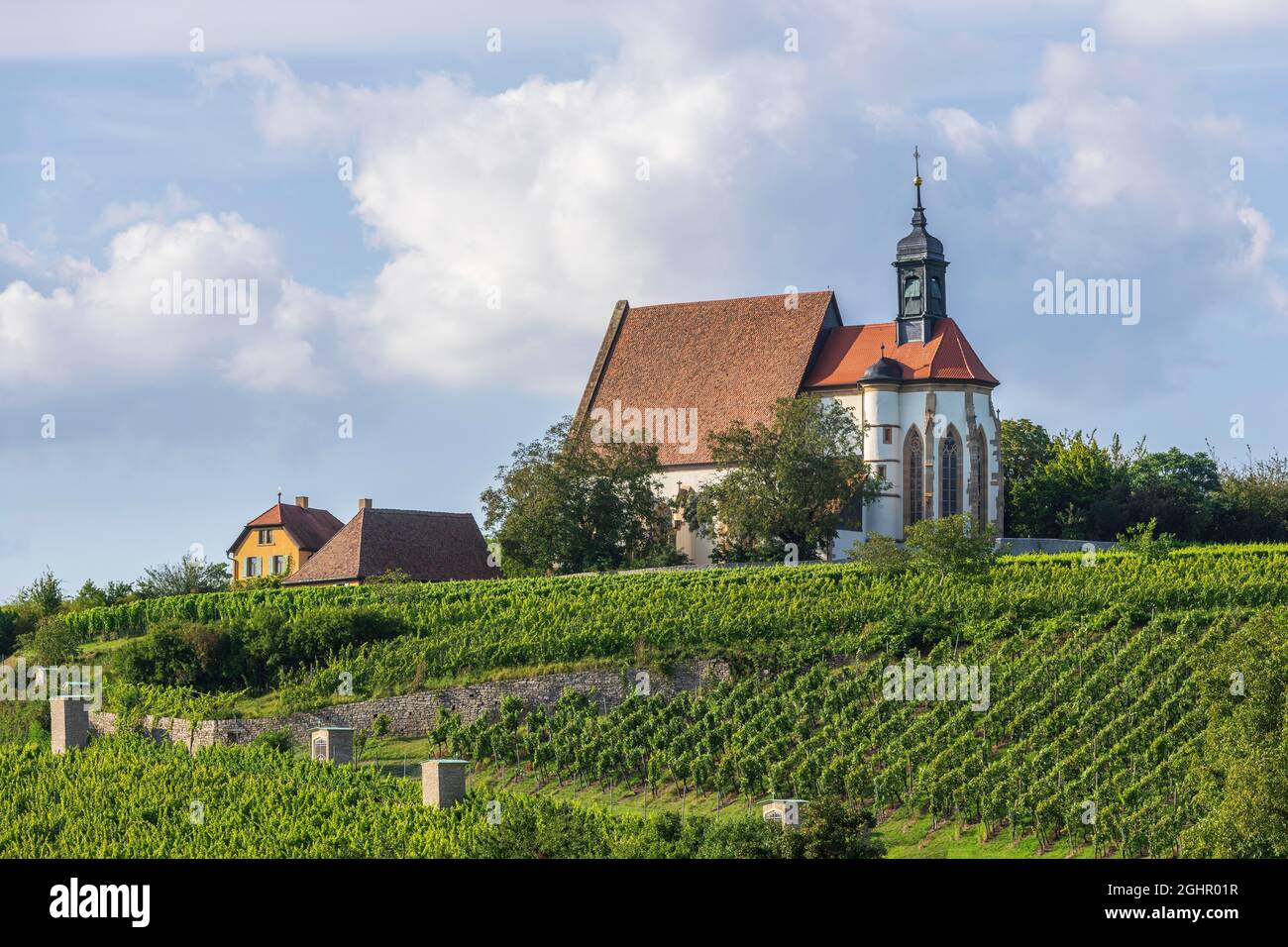 Late Gothic pilgrimage church Maria im Weingarten, Volkach, Mainfranken, Lower Franconia, Franconia, Bavaria, Germany Stock Photo