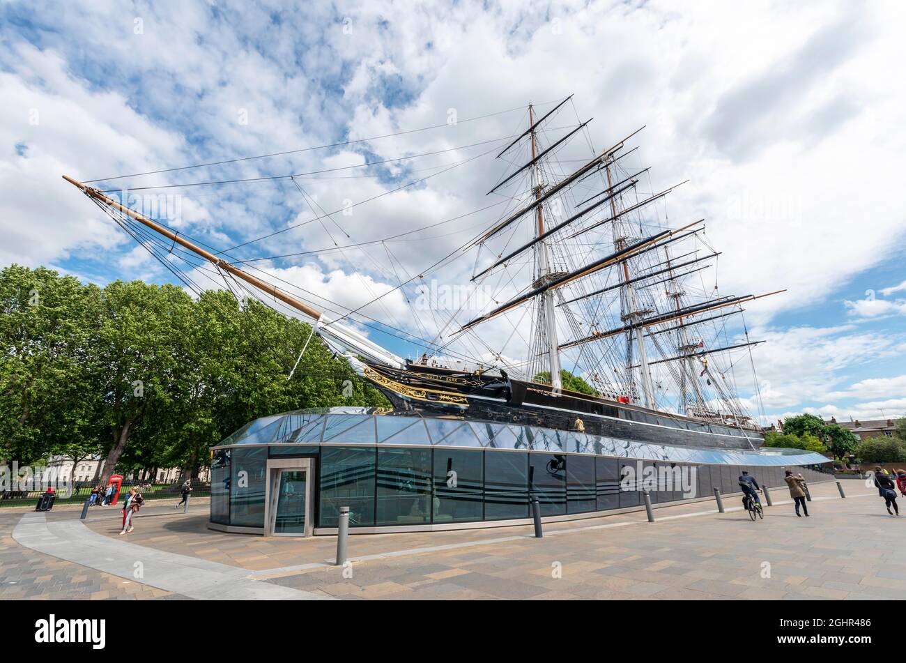 Old sailing ship, exhibition ship with museum, The Tea Clipper Cutty Sark, Greenwich, London, England, Great Britain Stock Photo