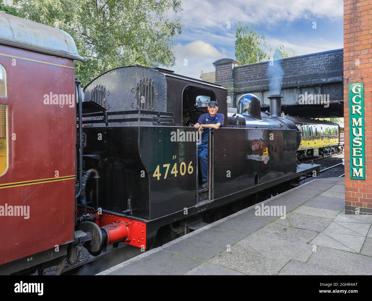 LMS CLASS 3F (JINTY) 0-6-0T No.47406 on the Great Central Railway, running between Loughborough and Leicester, Leicestershire, England, UK Stock Photo