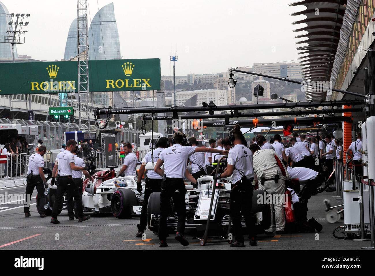 Charles Leclerc (MON) Sauber F1 Team C37.  28.04.2018. Formula 1 World Championship, Rd 4, Azerbaijan Grand Prix, Baku Street Circuit, Azerbaijan, Qualifying Day.  Photo credit should read: XPB/Press Association Images. Stock Photo