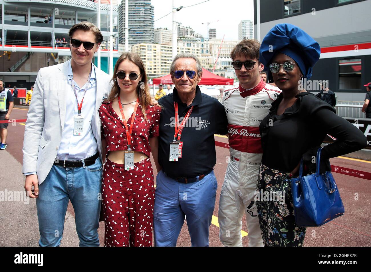 Jacky Ickx (BEL) and Charles Leclerc (MON) Sauber F1 Team. 24.05.2018.  Formula 1 World Championship, Rd 6, Monaco Grand Prix, Monte Carlo, Monaco,  Practice Day. Photo credit should read: XPB/Press Association Images