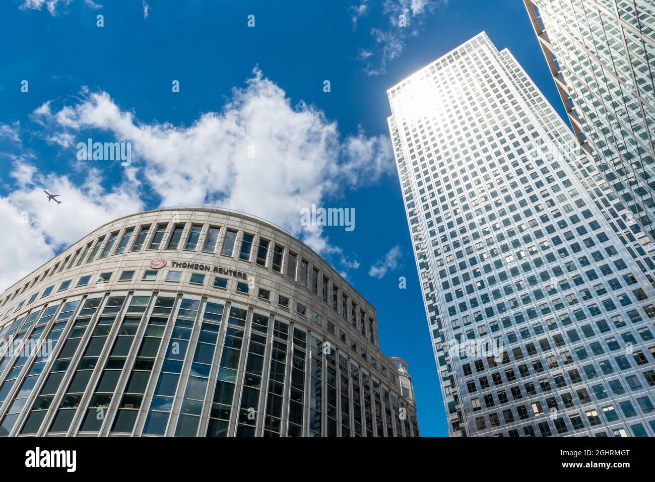 Thomson Reuters Buildings and Skyscrapers, One Canada Square, Canary Wharf, London, England, United Kingdom Stock Photo