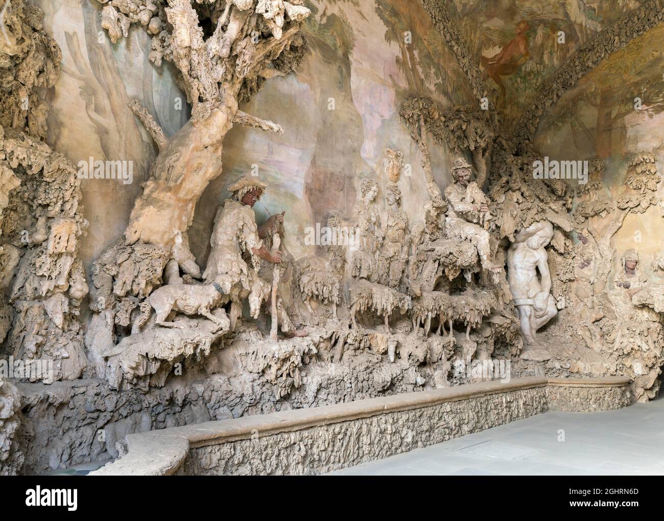 Grotta del Buontalenti, Grotto of the Buontalenti, 1583-1593, architect and sculptor Bernardo Buontalenti, Giardino di Boboli, Boboli Garden with Stock Photo