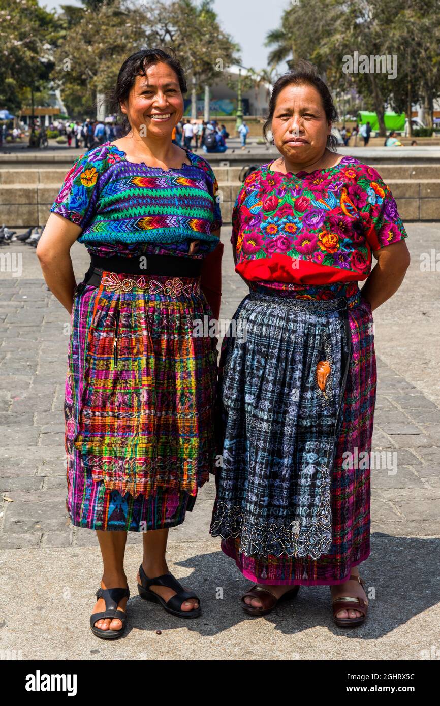 Visitors in front of Palacio de Los Capitanes Generales, Plaza de la Constitucion, Guatemala City, Guatemala City, Guatemala Stock Photo