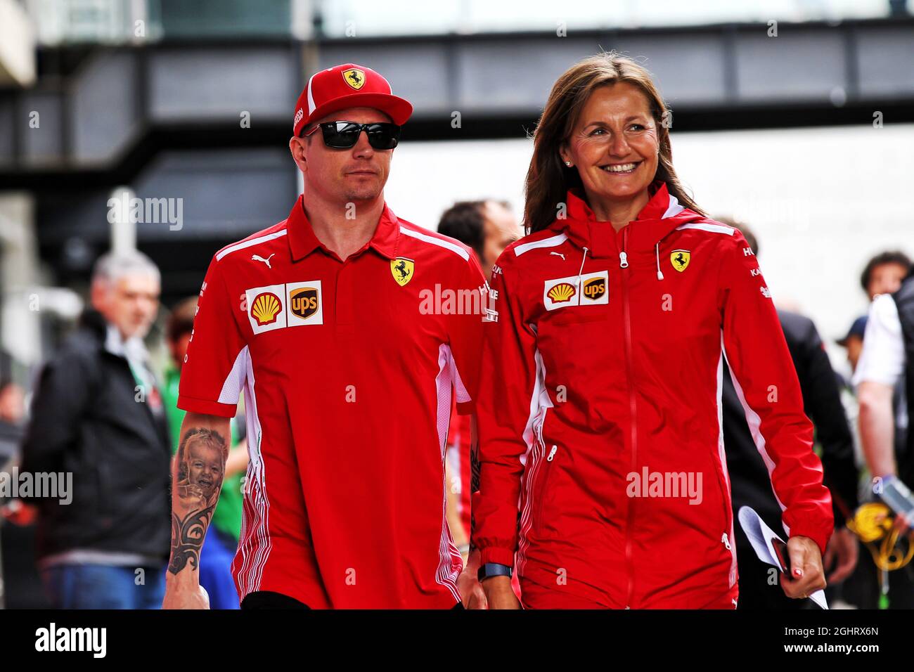 Kimi Raikkonen (FIN) Ferrari with Stefania Bocchi (ITA) Ferrari Press  Officer. 08.11.2018. Formula 1 World