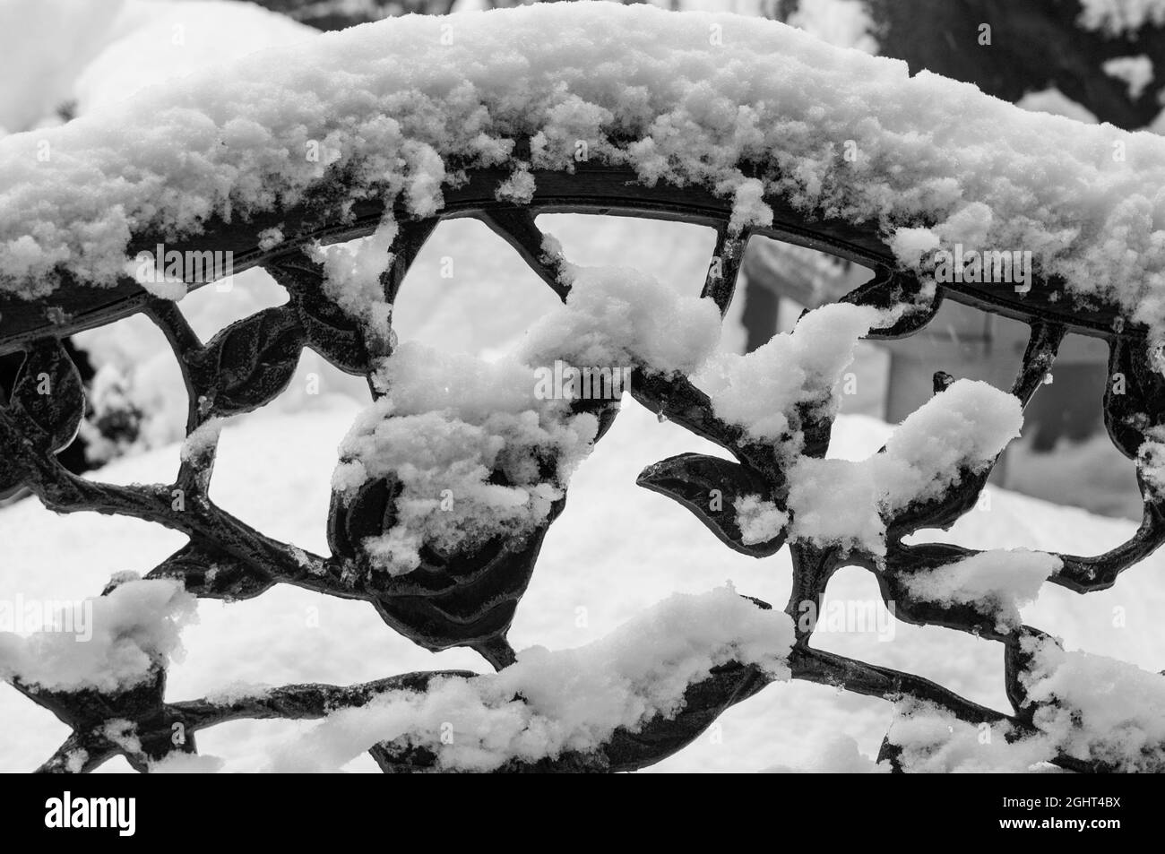 Snow and ice are very attractive in black and white Stock Photo - Alamy