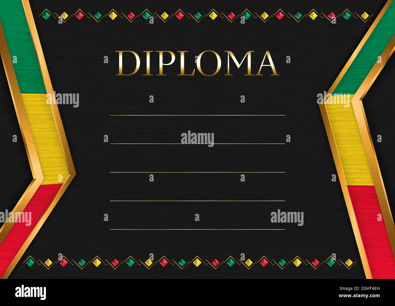 Horizontal frame and border on black metal background, with colors of ...