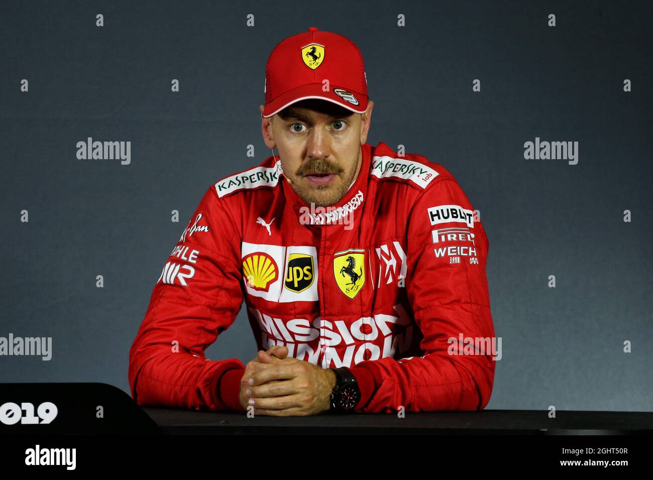 Vettel Conference The qualifying fia press conference sebastian vettel hi-res stock ...