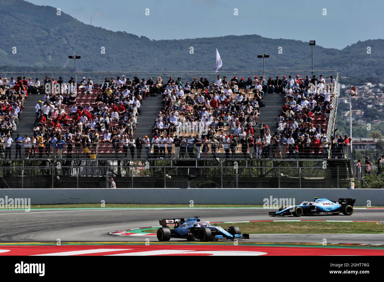 George Russell (GBR) Williams Racing FW42 leads team mate Robert Kubica (POL) Williams Racing FW42.  Spanish Grand Prix, Sunday 12th May 2019. Barcelona, Spain.  12.05.2019. Formula 1 World Championship, Rd 5, Spanish Grand Prix, Barcelona, Spain, Race Day.  Photo credit should read: XPB/Press Association Images. Stock Photo