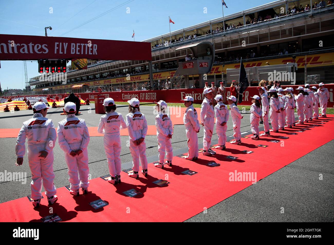 Grid kids.  12.05.2019. Formula 1 World Championship, Rd 5, Spanish Grand Prix, Barcelona, Spain, Race Day.  Photo credit should read: XPB/Press Association Images. Stock Photo