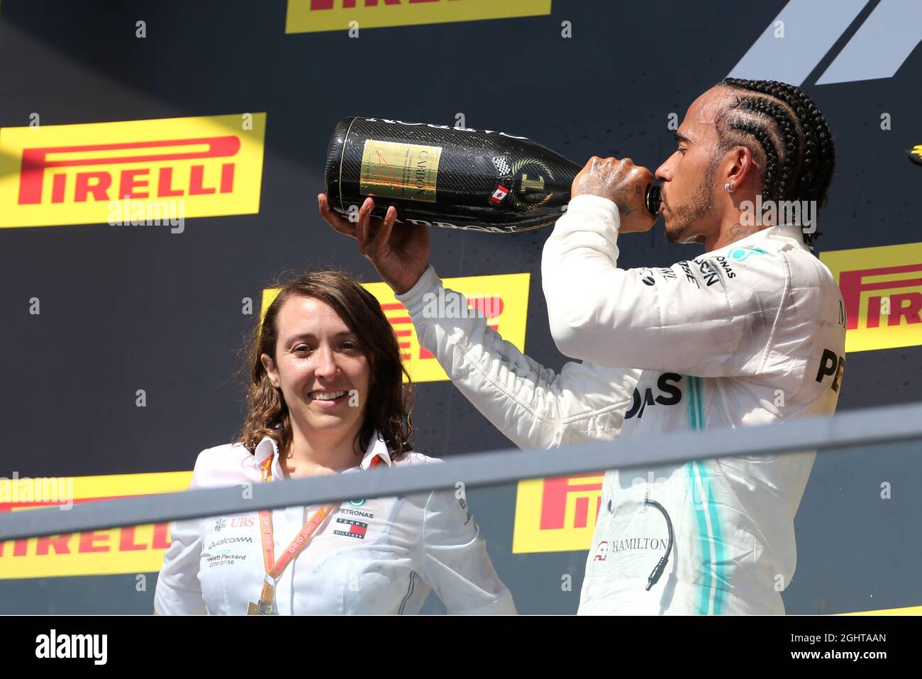 Race winner Lewis Hamilton, Mercedes AMG F1 celebrates on the podium, FORMULA  1 photos, Main gallery, Motorsport.c…