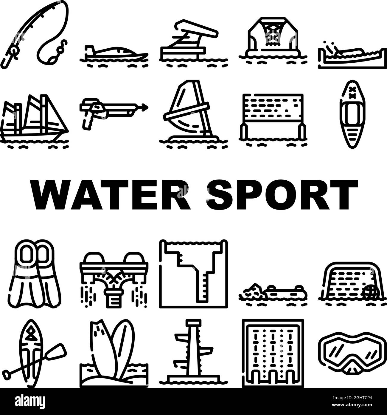 Water Sports Active Occupation Icons Set Vector Stock Vector Image & Art Alamy
