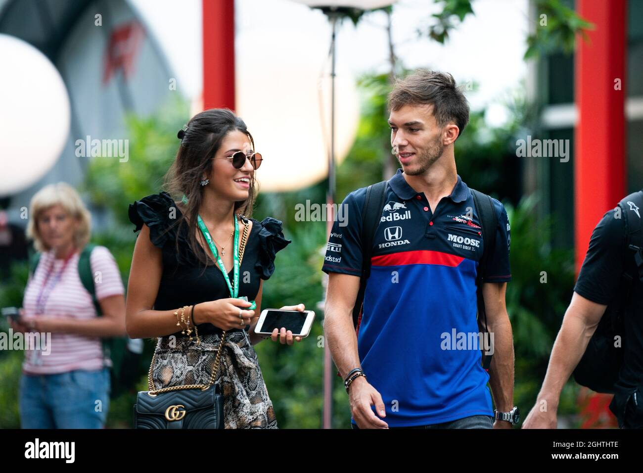 Pierre Gasly (FRA) Scuderia Toro Rosso with his girlfriend Caterina