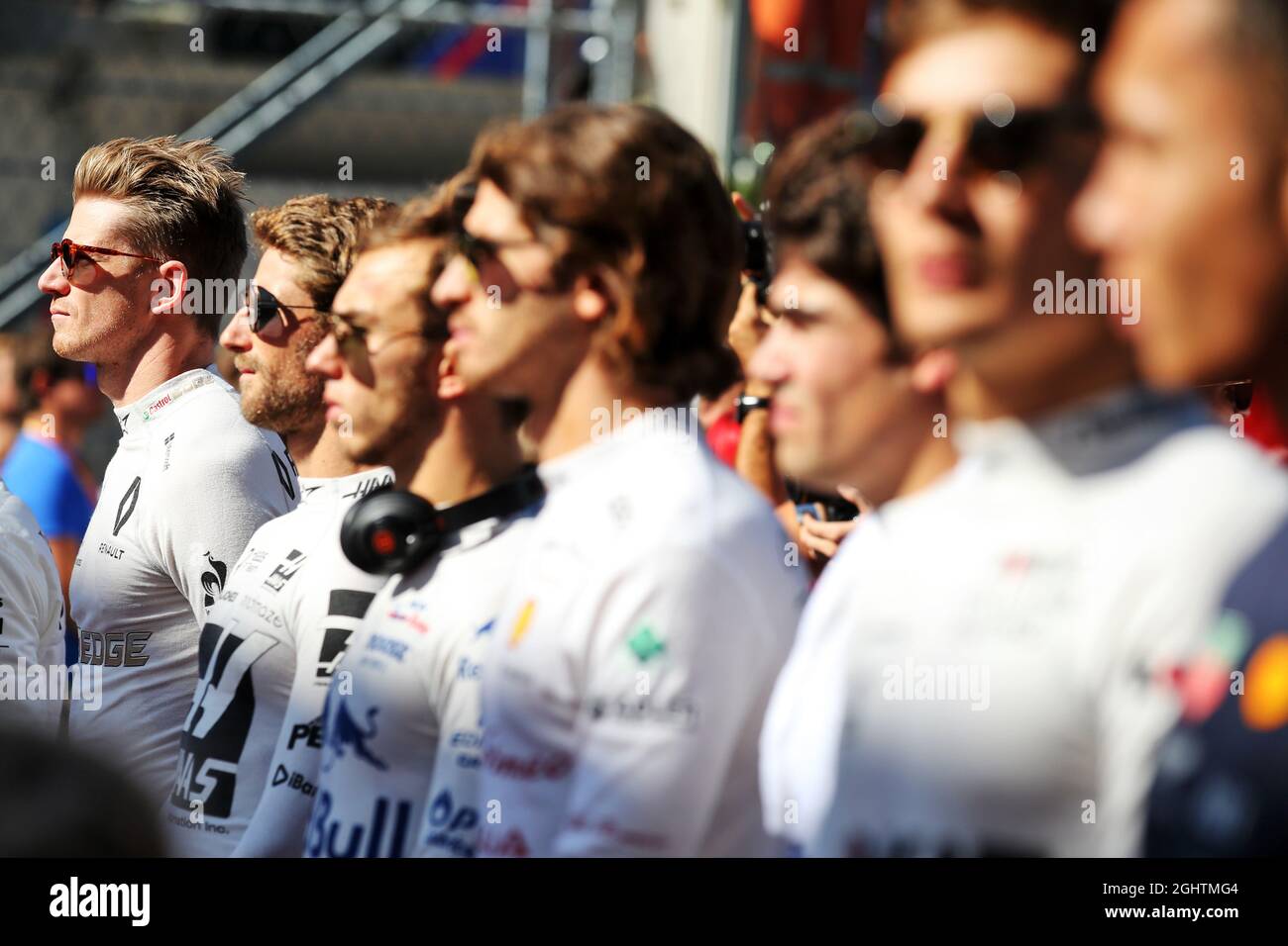Nico Hulkenberg (GER) Renault F1 Team as the grid observes the national anthem.  29.09.2019. Formula 1 World Championship, Rd 16, Russian Grand Prix, Sochi Autodrom, Sochi, Russia, Race Day.  Photo credit should read: XPB/Press Association Images. Stock Photo